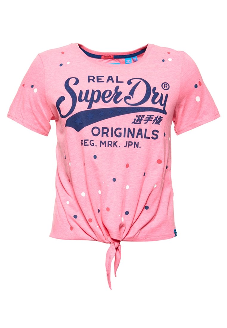 Superdry Damen La T-Shirt Mit Zierknoten Vorne
